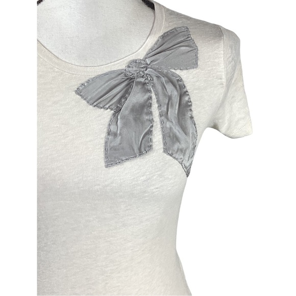 J. Crew Tee with a Silk Bow Tee SZ Small - Picture 4 of 11
